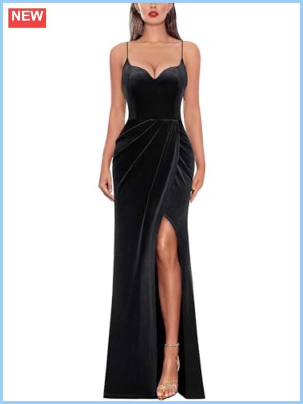 Spaghetti Strap Sweetheart Neck Formal Prom Maxi Dress Mermaid High Slit